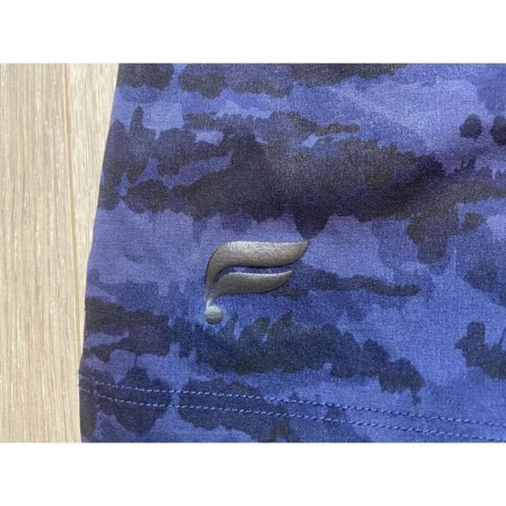 Fabletics Shorts Mens XL Blue Camo Lined Fundamental 8" Stretch Gym Athletic Run - Picture 5 of 13